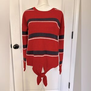 Pink Republic Women’s Red White & Blue Striped Lightweight Sweater Size Medium